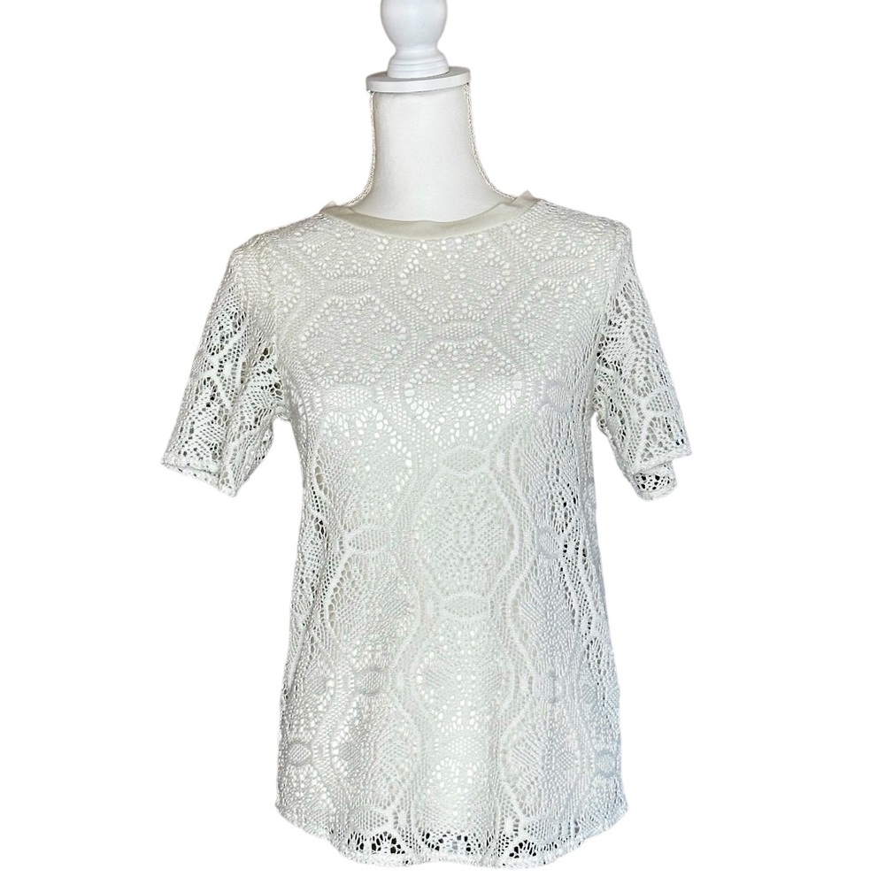 Banana Republic Off White Crochet Blouse